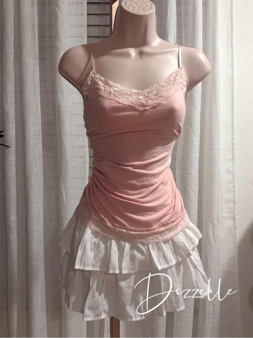 ♡ y2k blush pink lace cami ♡